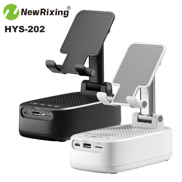 NewRixing 6W Wireless Speaker with Dual Pairing & Phone Holder - CLIP GADGETS