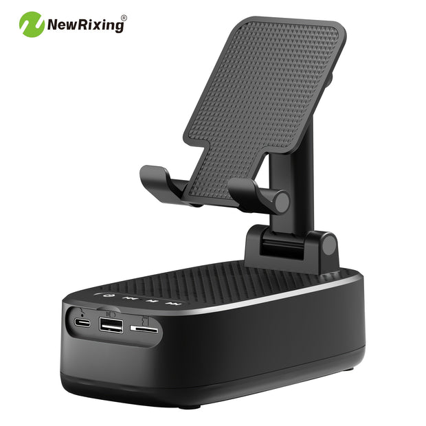 NewRixing 6W Wireless Speaker with Dual Pairing & Phone Holder - CLIP GADGETS