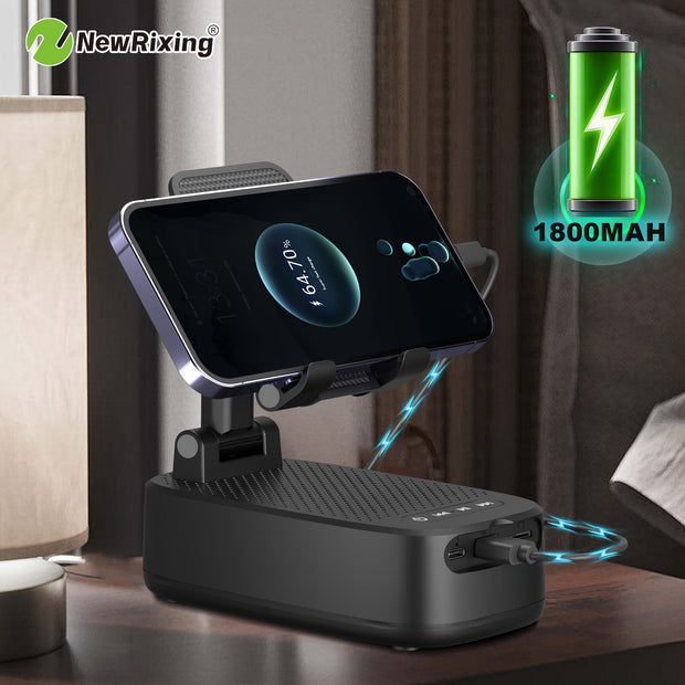 NewRixing 6W Wireless Speaker with Dual Pairing & Phone Holder - CLIP GADGETS