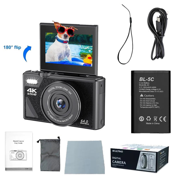 Vintage 4K Digital Camera for YouTube Vlogging - Ourlife AC600 - clip memories