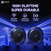 Wireless RGB Gaming Headset with Surround Sound & Noise-Canceling Mic - Black & Blue - CLIP GADGETS