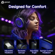 Wireless RGB Gaming Headset with Surround Sound & Noise-Canceling Mic - Black & Blue - CLIP GADGETS