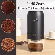 Rechargeable Portable Coffee Grinder with 40 Adjustable Gears - CLIP GADGETS
