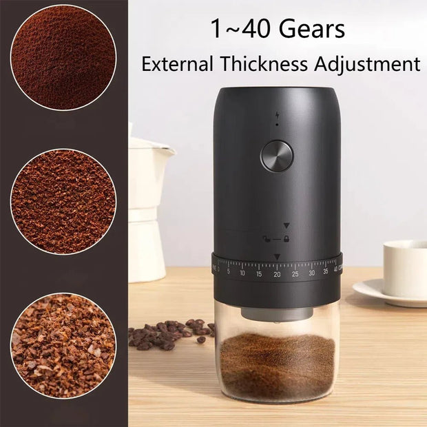Rechargeable Portable Coffee Grinder with 40 Adjustable Gears - CLIP GADGETS