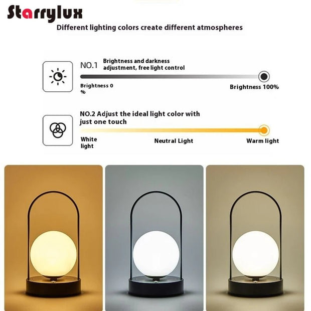 3-in-1 Portable LED Dimmable Night Light for Camping - White/Black/Blue - clip memories