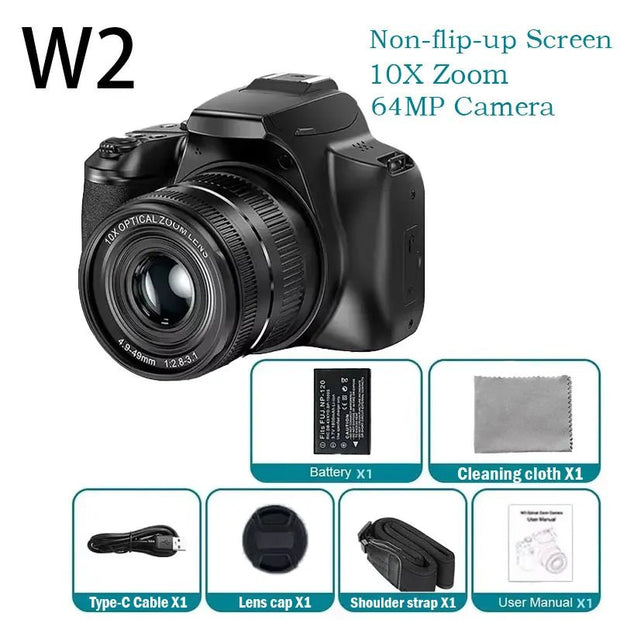 Professional 4K Digital Camera 72MP 12X Zoom WiFi Auto-Focus Flash for Tiktok Youtube - CLIP GADGETS