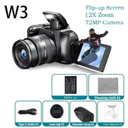 Professional 4K Digital Camera 72MP 12X Zoom WiFi Auto-Focus Flash for Tiktok Youtube - CLIP GADGETS