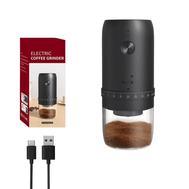 Rechargeable Portable Coffee Grinder with 40 Adjustable Gears - CLIP GADGETS