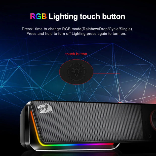 REDRAGON Darknets RGB Bluetooth Speaker Column for PC - CLIP GADGETS