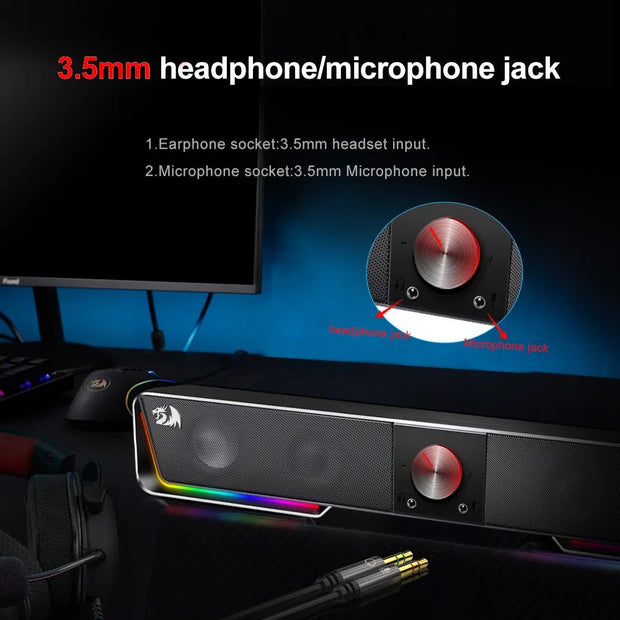 REDRAGON Darknets RGB Bluetooth Speaker Column for PC - CLIP GADGETS