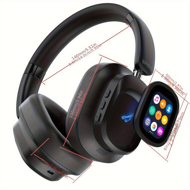 Siindoo Hybrid ANC Headphones: 66-Hour Playtime, Touchscreen, Mic, Bass Comfort, Wireless - CLIP GADGETS