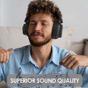 Siindoo Hybrid ANC Headphones: 66-Hour Playtime, Touchscreen, Mic, Bass Comfort, Wireless - CLIP GADGETS