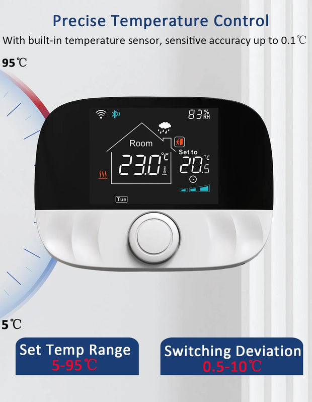 Smart WiFi RF Wireless Thermostat for Gas Boiler Floor Heating Control - CLIP GADGETS