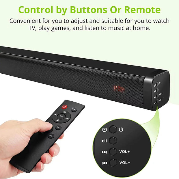 Wireless HiFi TV Soundbar for LED Home Theater - CLIP GADGETS