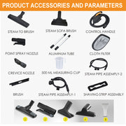 High Temp Sterilization Steam Carpet Cleaner & Vacuum - Car Wash Wet/Dry Machine - clip memories