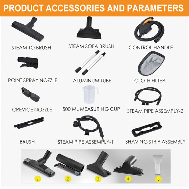 High Temp Sterilization Steam Carpet Cleaner & Vacuum - Car Wash Wet/Dry Machine - clip memories