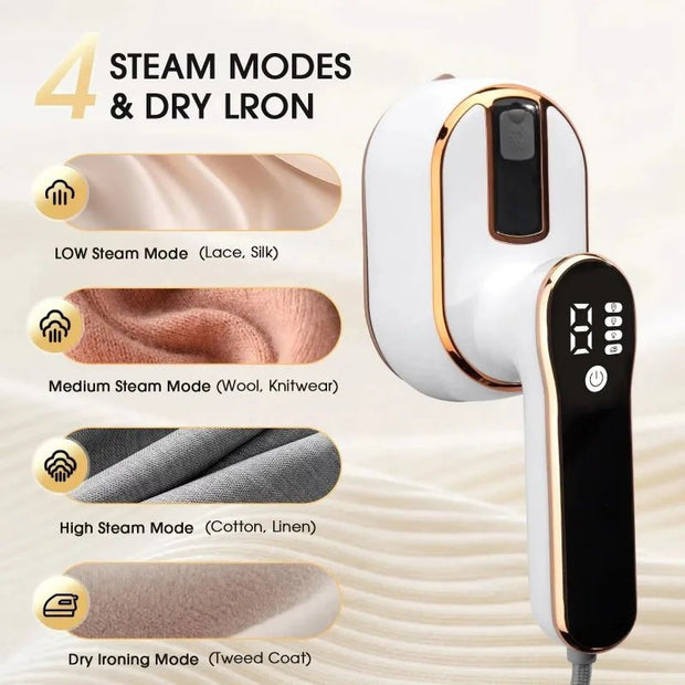 Portable Dual-Use Steamer & Mini Ironing Machine for Laundry - clip memories
