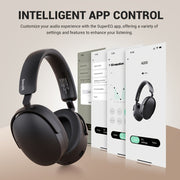 SuperEQ A200 Wireless ANC Over Ear Headphones - Hi-Res Audio, 6-Mic AI ENC, 100hr Playtime - CLIP GADGETS