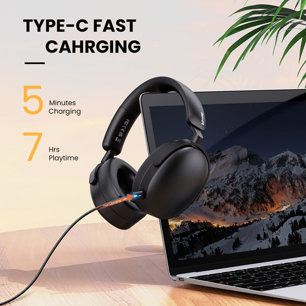 SuperEQ A200 Wireless ANC Over Ear Headphones - Hi-Res Audio, 6-Mic AI ENC, 100hr Playtime - CLIP GADGETS