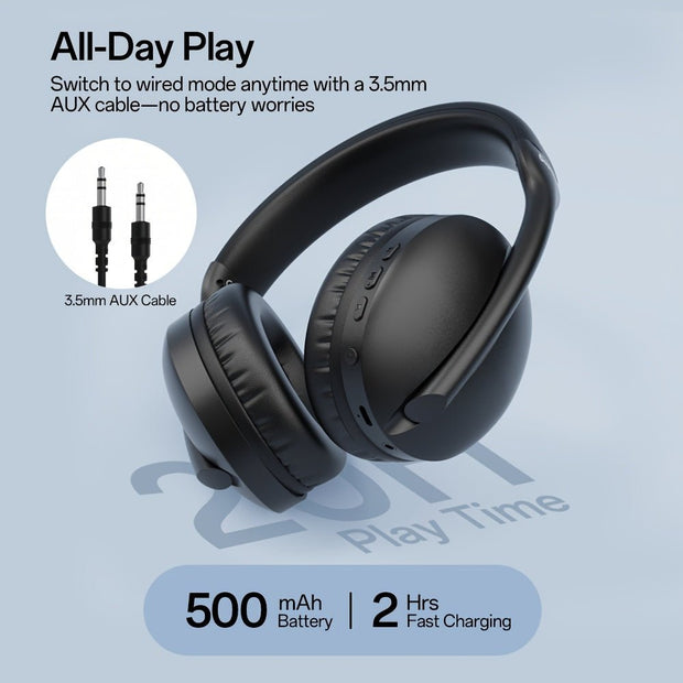 SuperEQ S6001 Wireless Headphones - 20H Playtime, FM Radio, 4-in-1 - Compatible with PC/Mbile - CLIP GADGETS