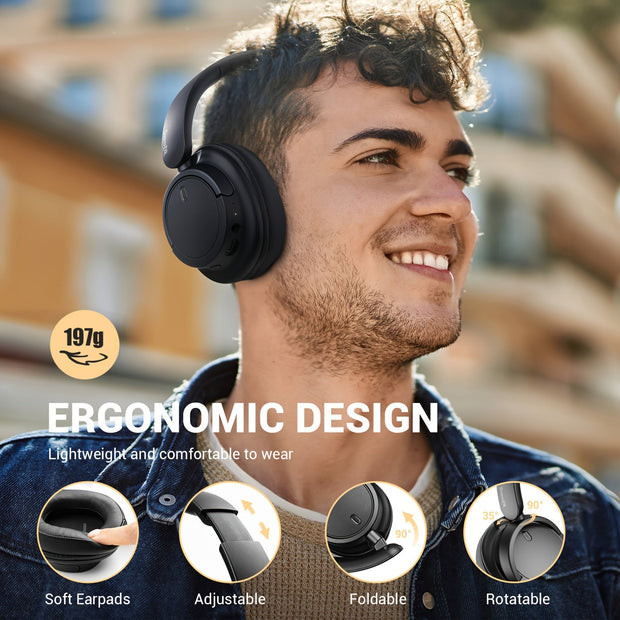 SuperEQ V16 Wireless Over Ear Headphones with Mic, Bass Mode, 90H Playtime - CLIP GADGETS