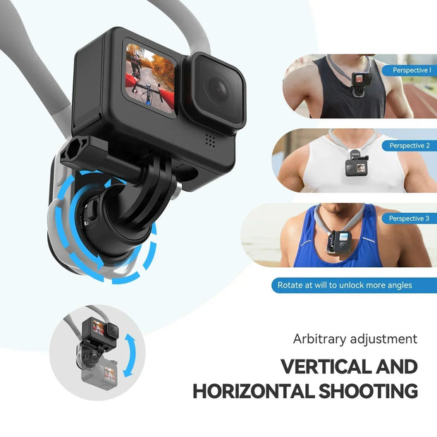 TELESIN Magsafe Neck Mount: GoPro Phone Holder for Hero 13/12/11/10/9, DJI OSMO Action, Insta360 X4 - clip memories