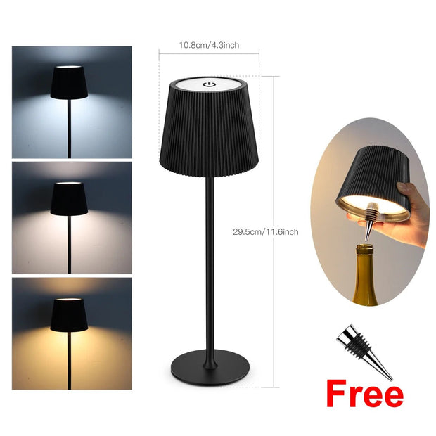 Rechargeable LED Table Lamp - Dimmable Night Light for Indoor Outdoor Decor - clip memories