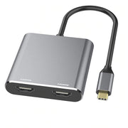 Type-C hub to dual HDMI PD USB3.0 hub for mobile phones, laptops, and multi port docking stations - clip memories