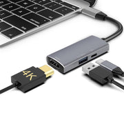 3-in-1 USB Hub Docking Station with C Interface - Compact USB Splitter - clip memories