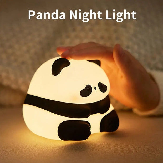 Cute Panda USB Rechargeable Night Light_LED Timer Kids Bedside Lamp - clip memories