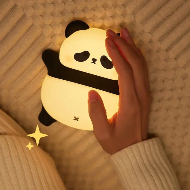 Cute Panda USB Rechargeable Night Light_LED Timer Kids Bedside Lamp - clip memories