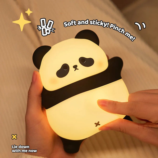 Cute Panda USB Rechargeable Night Light_LED Timer Kids Bedside Lamp - clip memories