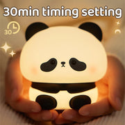 Cute Panda USB Rechargeable Night Light_LED Timer Kids Bedside Lamp - clip memories