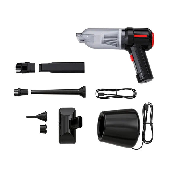 Cordless 2in1 Vacuum Air Blower Mini Duster: Electric Cleaner for Keyboard, Pet Hair, Laptop & More - clip memories