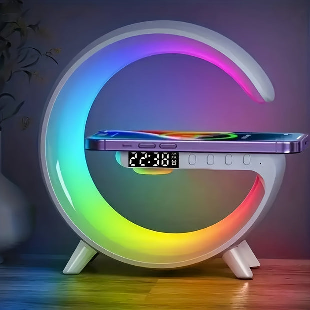 Wireless Speaker with Fast Charging, RGB Lights, Smart Alarm Clock & Table Lamp - CLIP GADGETS