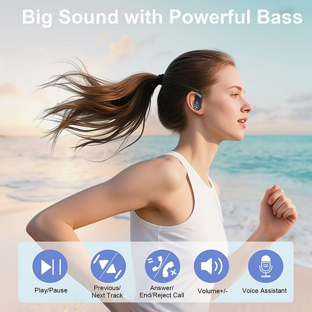 Premium Wireless Earbuds with Deep Bass & Mic for Sports - CLIP GADGETS