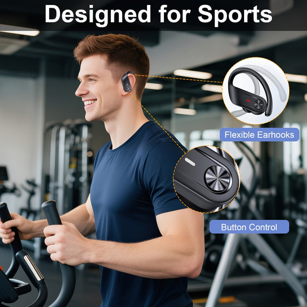 Premium Wireless Earbuds with Deep Bass & Mic for Sports - CLIP GADGETS