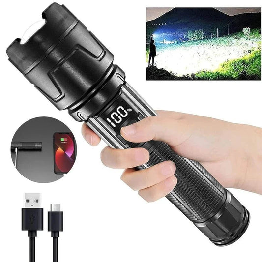 1M Lumen Xiaomi USB-C Rechargeable LED Flashlight IPX8 Waterproof for Camping & Emergencies - Campify