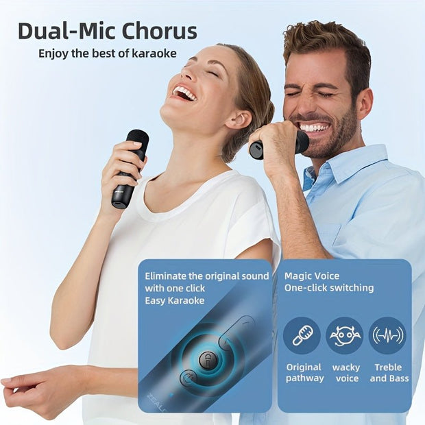 ZEALOT M2 Wireless Karaoke Speaker, RGB Lights, 8H Playtime, EQ Modes - Black - CLIP GADGETS