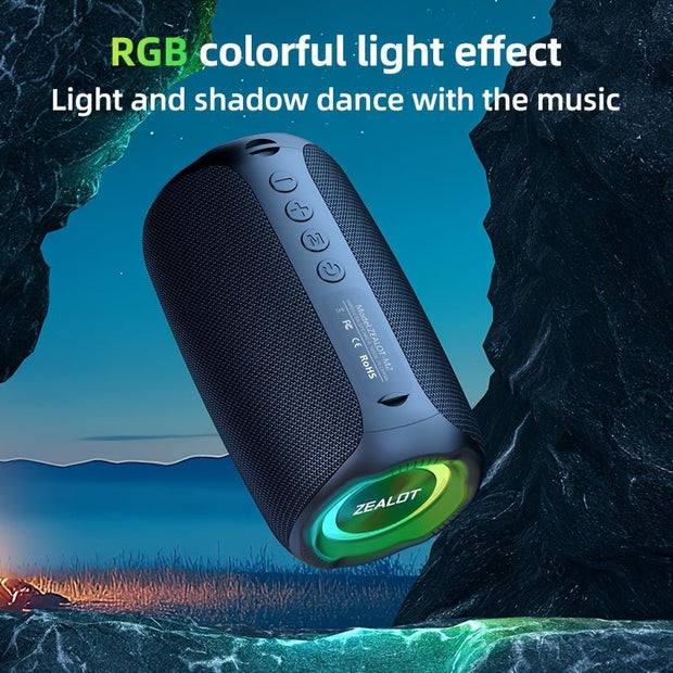 ZEALOT M2 Wireless Karaoke Speaker, RGB Lights, 8H Playtime, EQ Modes - Black - CLIP GADGETS