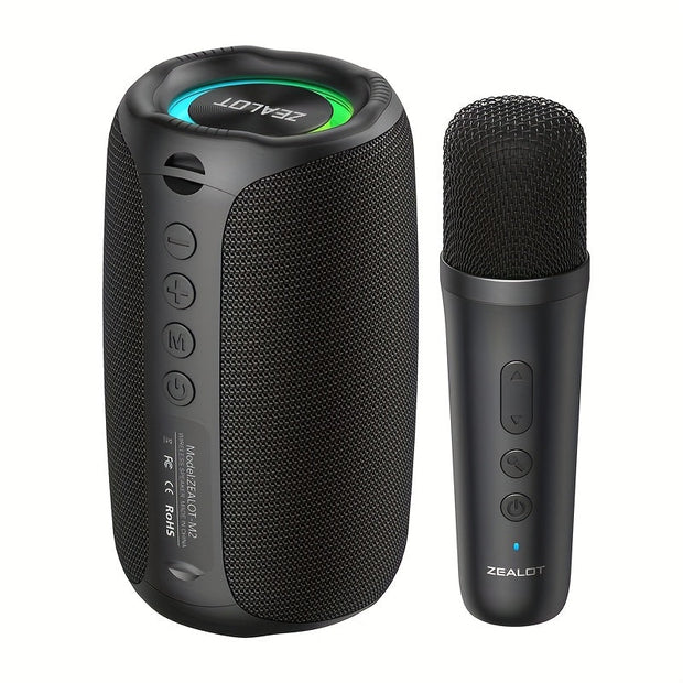 ZEALOT M2 Wireless Karaoke Speaker, RGB Lights, 8H Playtime, EQ Modes - Black - CLIP GADGETS
