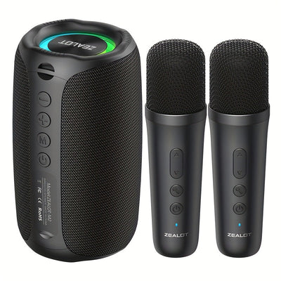 ZEALOT M2 Wireless Karaoke Speaker, RGB Lights, 8H Playtime, EQ Modes - Black - CLIP GADGETS