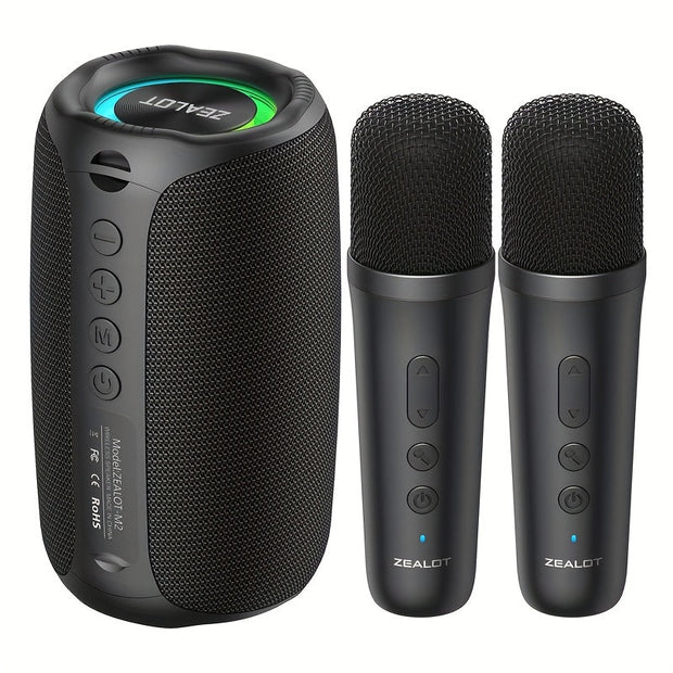 ZEALOT M2 Wireless Karaoke Speaker, RGB Lights, 8H Playtime, EQ Modes - Black - CLIP GADGETS