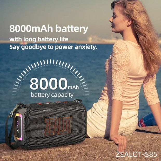 ZEALOT-S85 50W 3D Portable Bluetooth Speaker - Waterproof Outdoor Strap Speaker - CLIP GADGETS