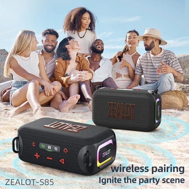 ZEALOT-S85 50W 3D Portable Bluetooth Speaker - Waterproof Outdoor Strap Speaker - CLIP GADGETS